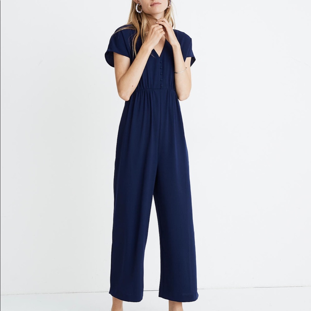 NEW!!! MADEWELL V-NECK BUTTON-FRONT JUMPSUIT 6